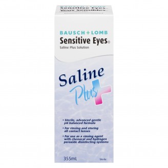 Bausch & Lomb Sensitive Eyes Saline Plus Solution, 355 ml